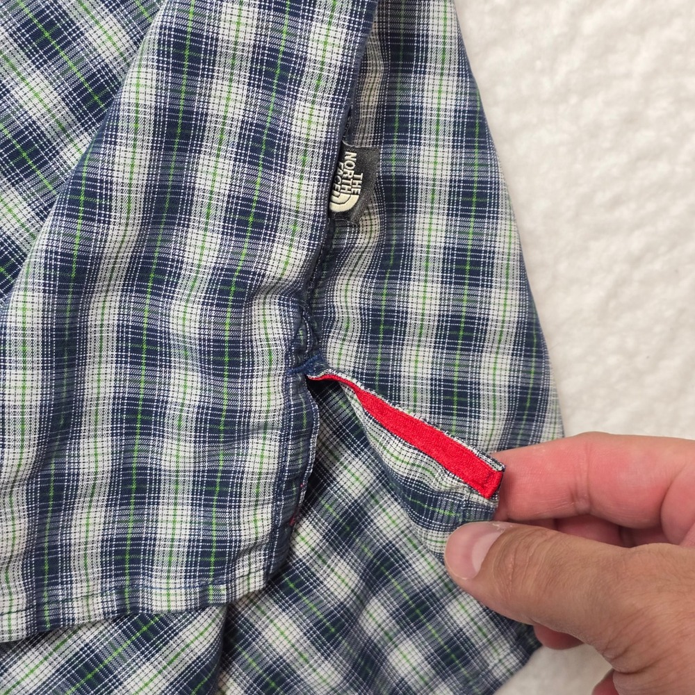 The North Face Mens Plaid Short Sleeve‎ Button Up Shirt Large Camp Hiking - Picture 11 of 15